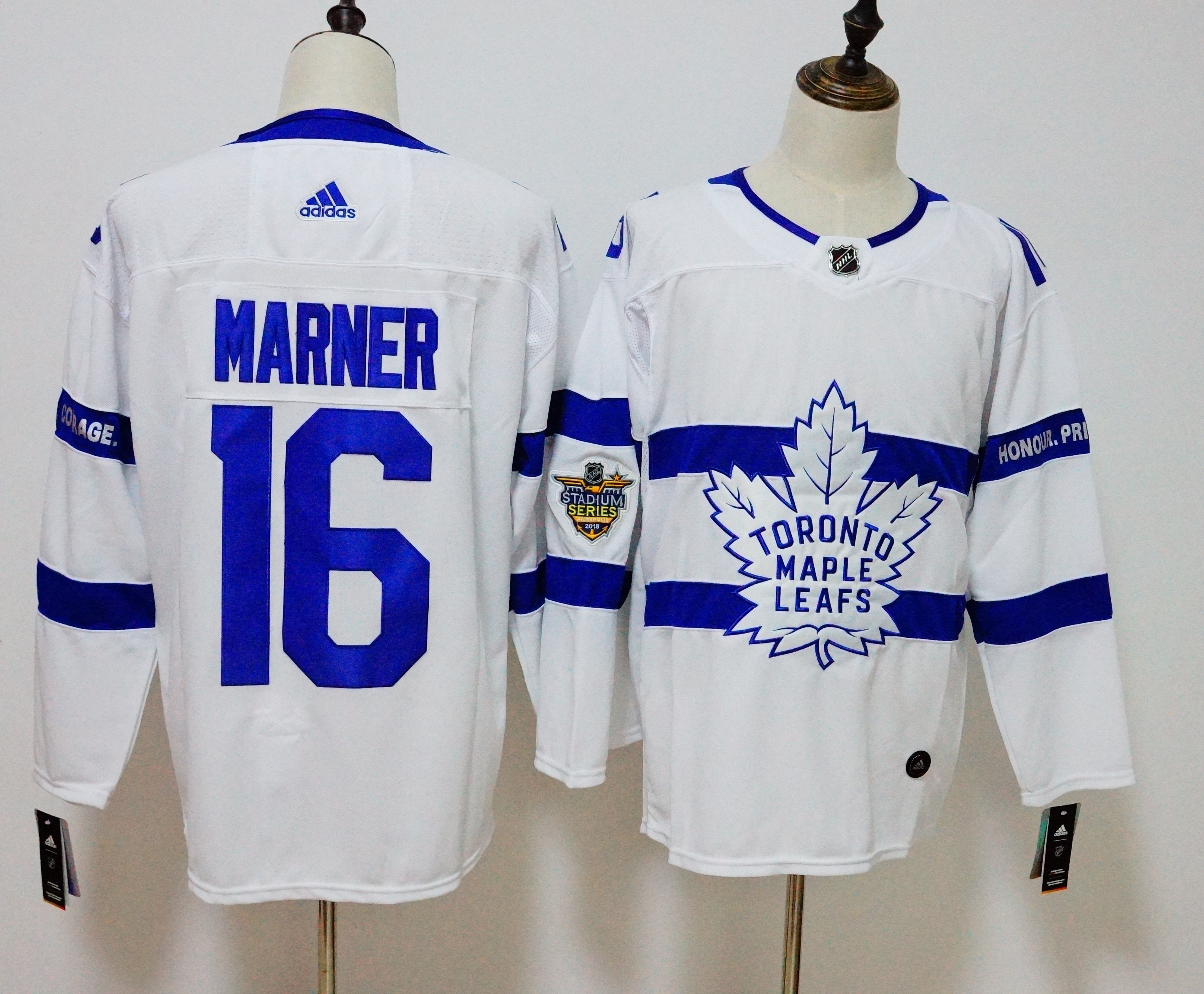 Men Toronto Maple Leafs 16 Marner White Adidas AD NHL Jerseys